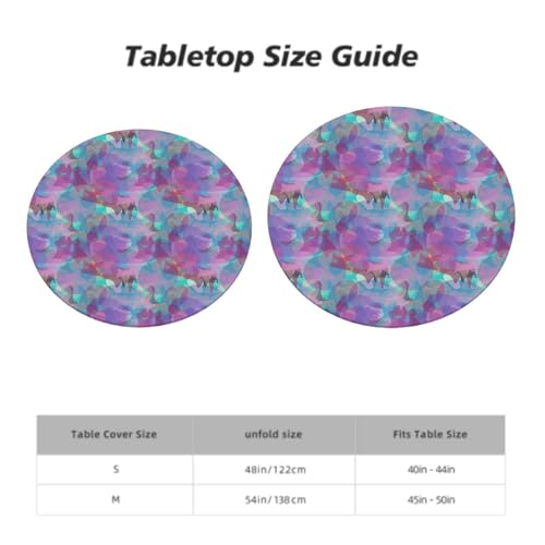 Multicolor Seamless Tartan Table Cloth for Round Tables 40-44 Inch I7415