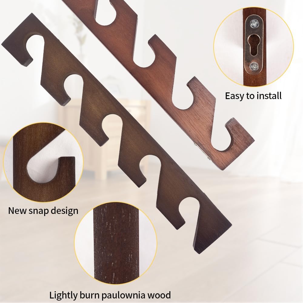 Wall Mounted Wooden Hat Rack for Baseball Caps, 3 Pack Q8953