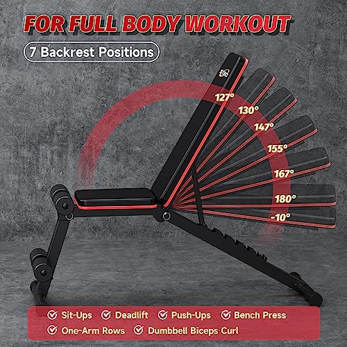 Adjustable Folding Weight Bench for Incline Decline Workout W308477