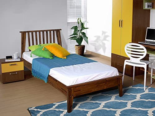 Acacia Kaylin Bed Frame Queen Size Solid Wood Platform Bed with Headboard, Mocha H4572