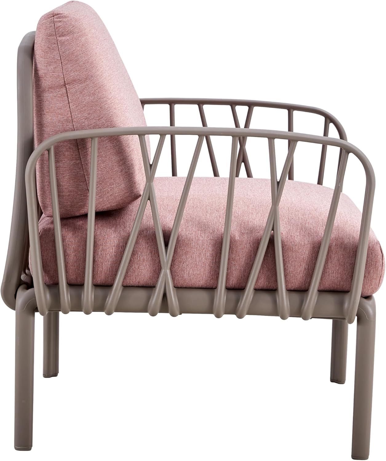 3-Piece Patio Furniture Set with Cushions and Coffee Table, Pink R470