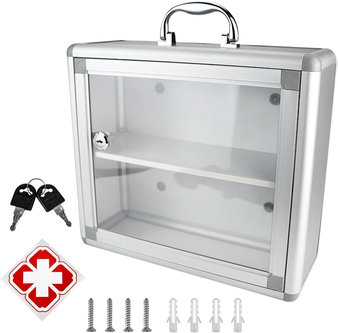 Lockable Storage Containers 1 Set of Household Locking Case Convenient Medicine Box Wallfor Homes, Hotels and Offices