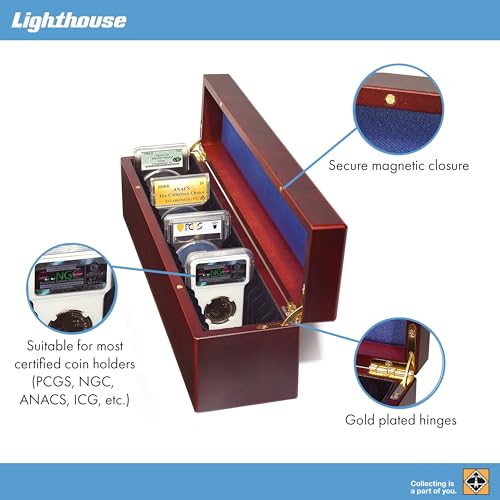 Lighthouse Coin Box for 50 Slabs Mahogany Wood Grain Finish V332583