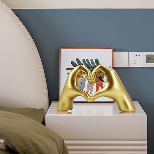 Heart Shape Statue Silver Home Decor for Living Room Table Office E6015