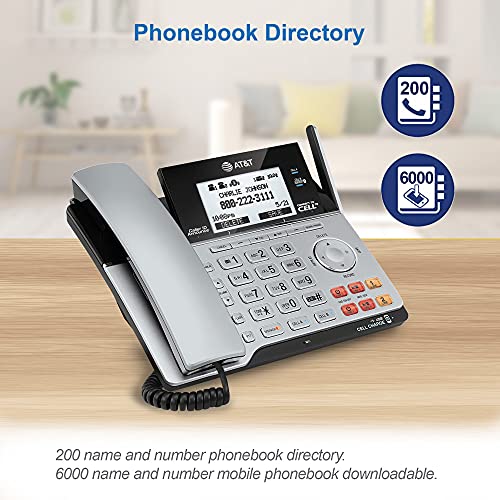 AT&T TL86103 2-Line Corded/Cordless Phone for Small Business with Answering Machine Q761502