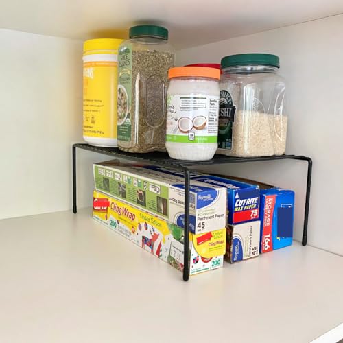Evelots Kitchen Cabinet Wire Shelf Organizer 2 Pack, Black E772404