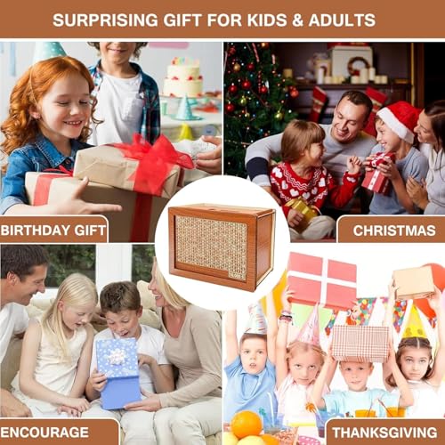 Cash Vault Wooden Savings Box with Money Target and Numbers Z10961