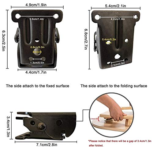 4PCS Self-Locking Folding Table Leg Hinge with Mounting Corners L88247