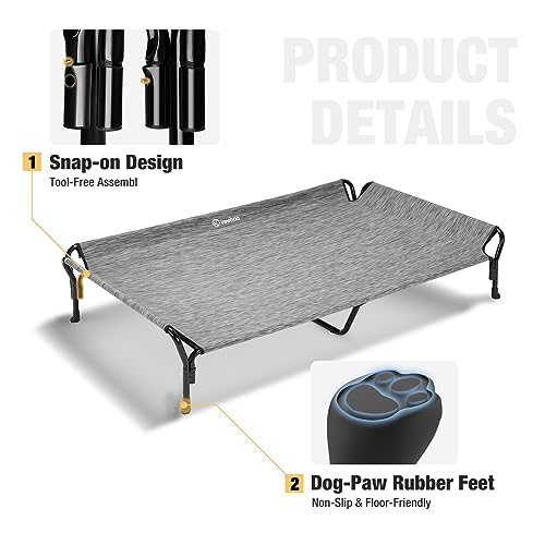 Veehoo Medium Elevated Dog Bed with Guardrail, Non-Slip, Washable, Brown T449717