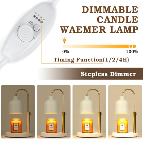 Vintage Birdcage Candle Warmer Lamp with Timer, Dimmable, 2 Bulbs E564