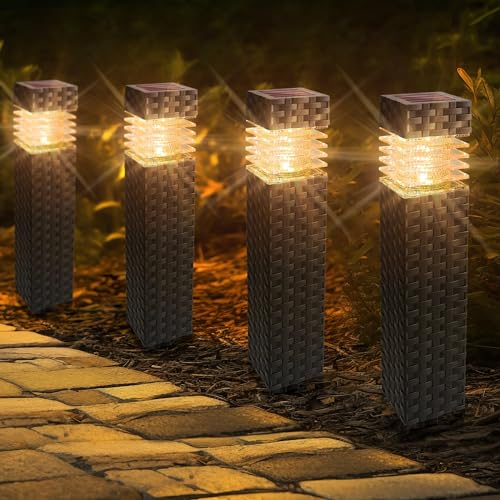 Solar Pathway Lights Outdoor - 6 Pack Landscape Lights Outdoor Walkway Solar Garden Lights for Walkway, Lawn, Path, Garden, Patio, Yard Decor (White)
