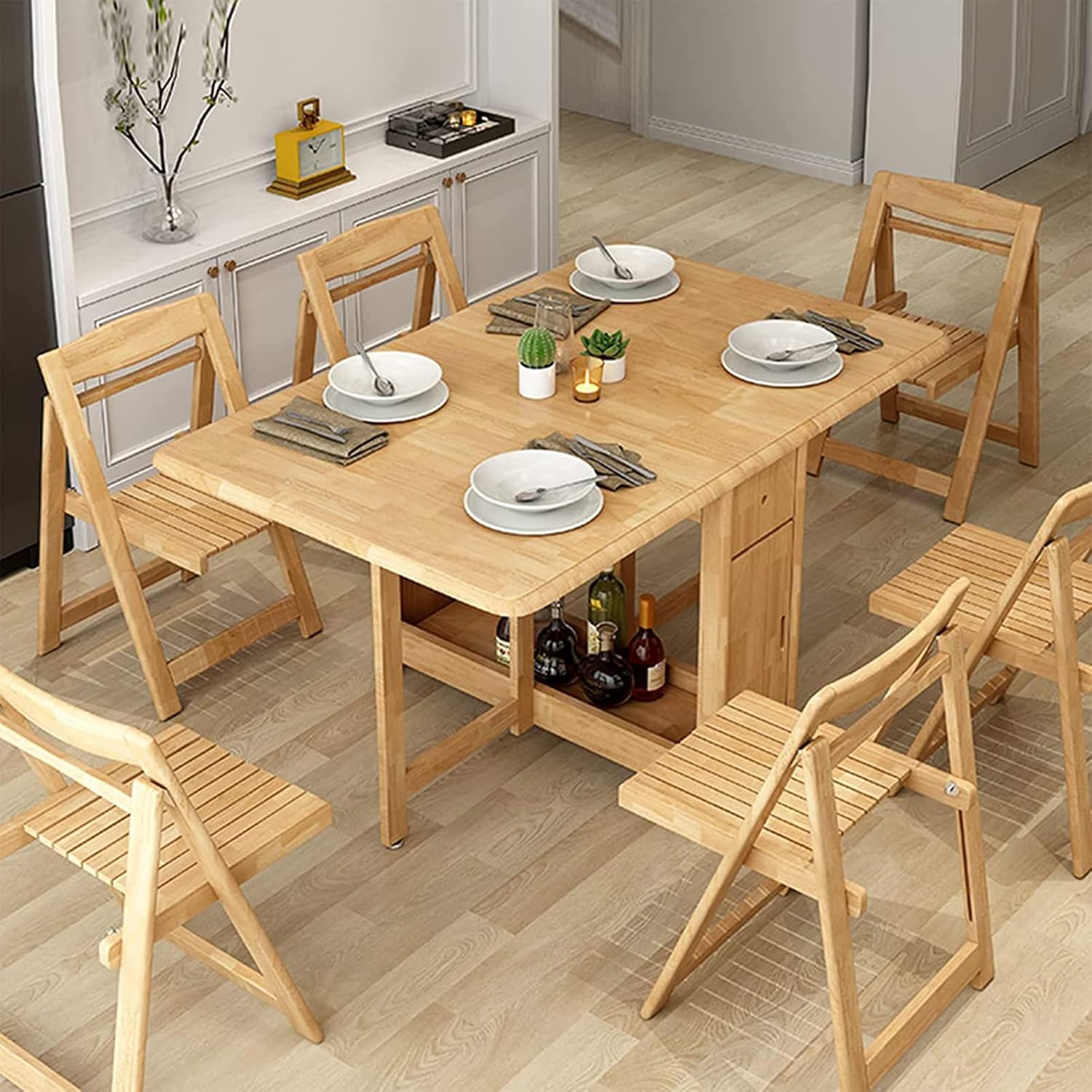 Solid Wood Drop Leaf Folding Dining Table V270