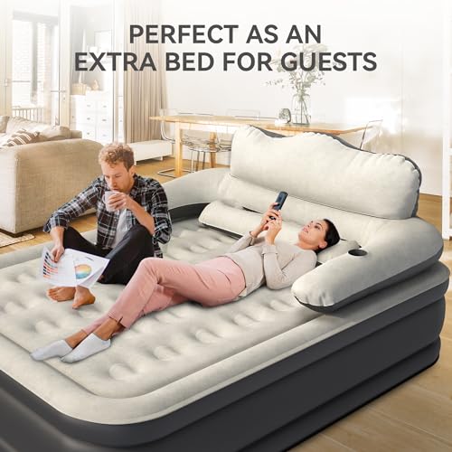 YITAHOME Queen Air Mattress with Built-in Pump and Headboard G273