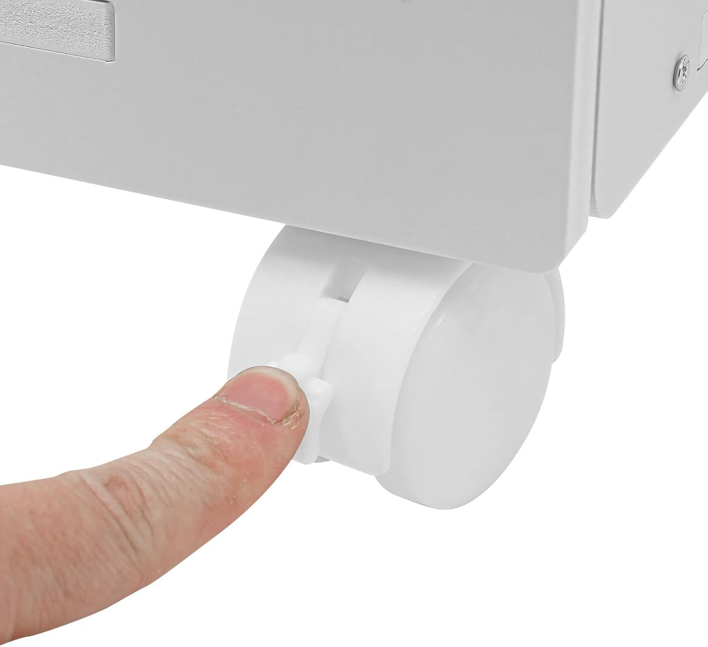 Rolling Narrow Bathroom Storage Cabinet, White J17971