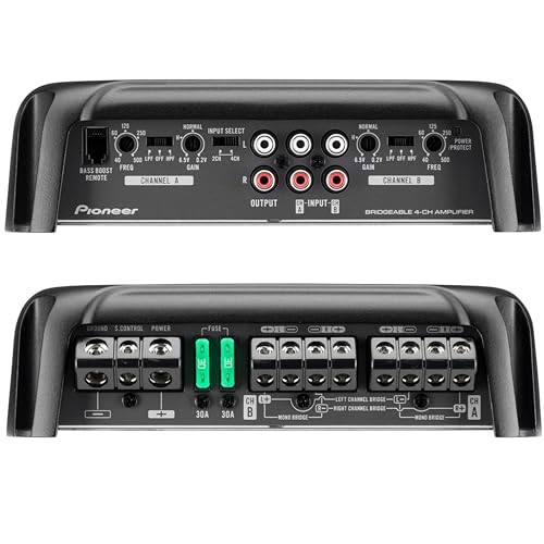 Pioneer GM-D8704 4-Channel Class FD Car Audio Amplifier with Wired Bass Boost Remote L559