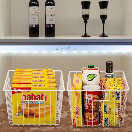 SANNO Freezer Storage Baskets with Handles for Kitchen Cabinets Z267514