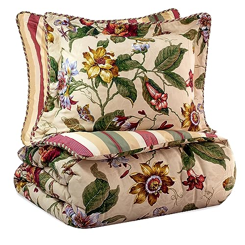 Waverly Laurel Springs Floral 3-Piece Reversible Quilt Set, King N3299