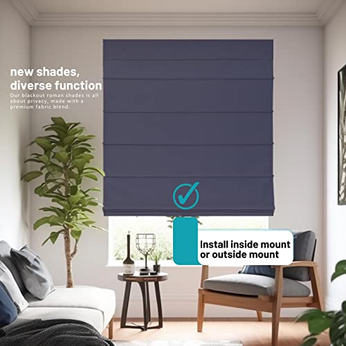 CHICOLOGY Roman Shades for Windows, Blackout, 33" W x 64" H, Del Mar Moon Shell I52923