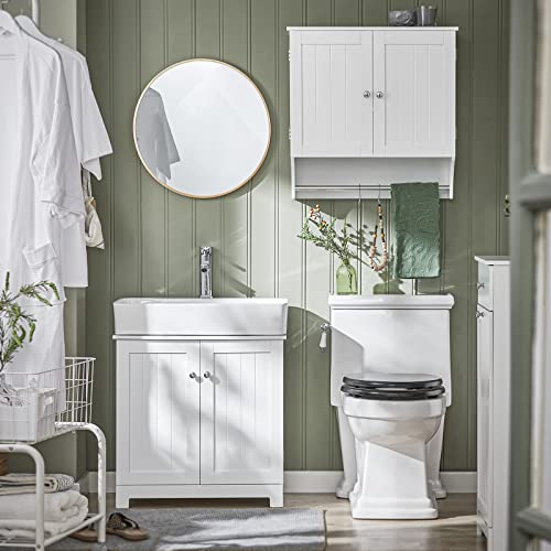 Haotian Mirror Cabinet, Bathroom Wall Cabinet with 2 Doors, White BZR55-W Q701