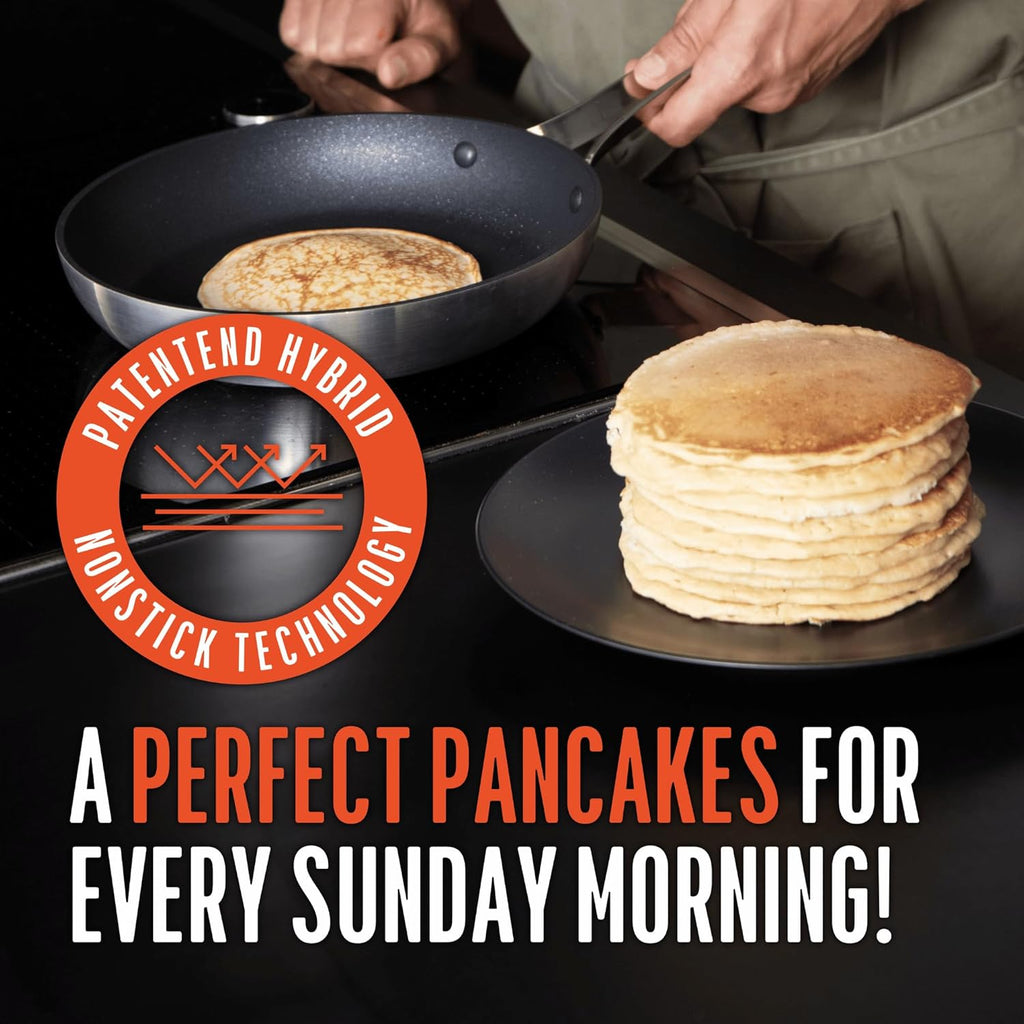Emura nonstick frying pan 10 inch aluminum skillet, induction & oven safe E2678