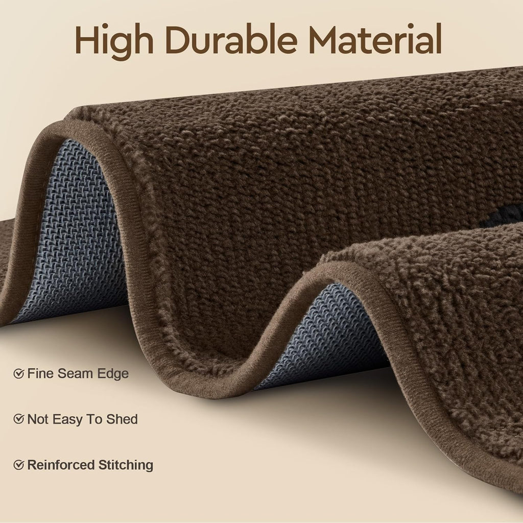 Door Mat Indoor Non Slip Absorbent Entryway Rug 20"x32" Brown L864