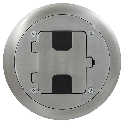 TRADESELECT RF406ALU Floor Box Cover with 15A 125V Outlet, Aluminum S5380