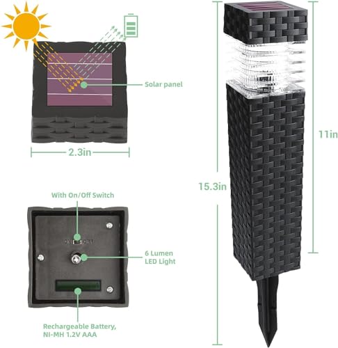 Solar Pathway Lights Outdoor 6 Pack White L6415