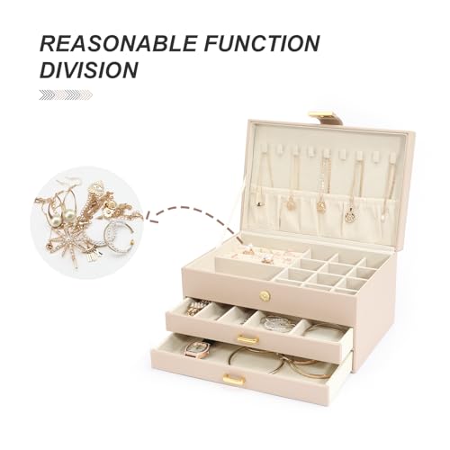 Jewelry Drawer Organizer, 6 in 1 Stackable Trays, 4 Drawers, White O634102