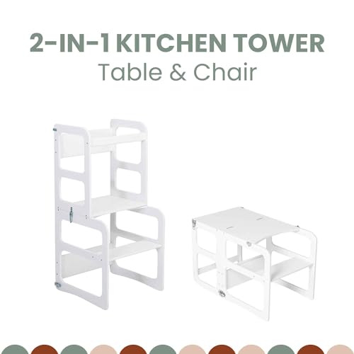 Kitchen Tower Montessori Foldable Step Helper for Children, Black I961