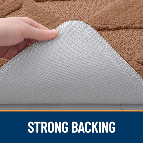 OLANLY Door Mats Indoor Non-Slip Absorbent Entrance Washable Mat, Black B717