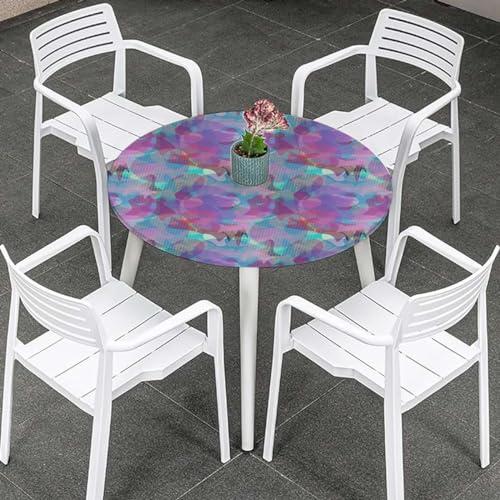 Multicolor Seamless Tartan Table Cloth for Round Tables 40-44 Inch I7415