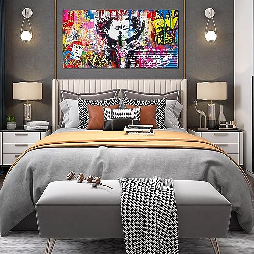 SIXTTART Banksy Canvas Wall-Art 14"x14" Stretched Framed Ready to Hang U507