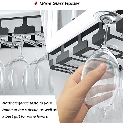 Black Wine Glass Rack Under Cabinet Holder 2 Pack H69590