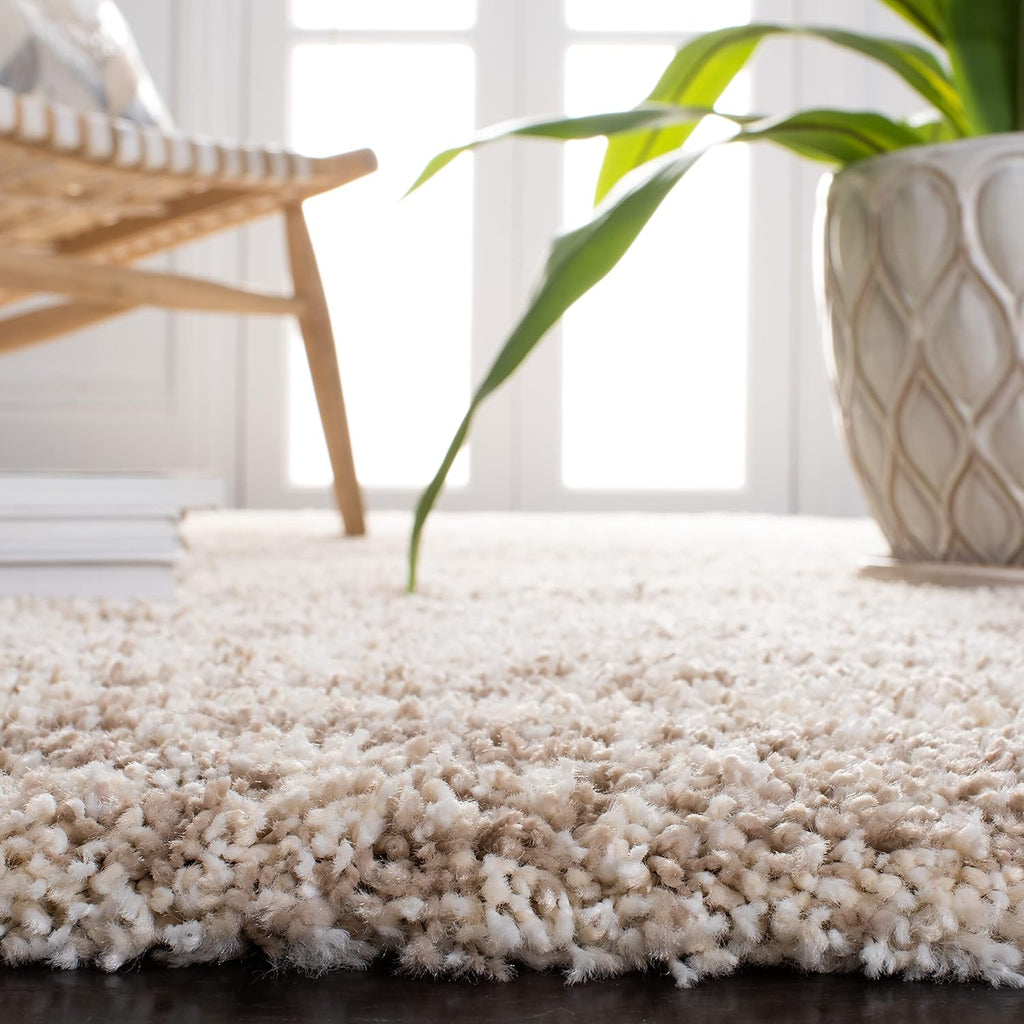 SAFAVIEH Hudson Shag Collection Area Rug 5'3" x 7'6", Ivory & Beige W921