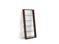 BDI Furniture Eileen 5166-74" x 34.25'' Leaning Shelf for Living Room, Family Room or Office with 5 Polished Tempered Glass Shelves, Charcoal Stained Ash