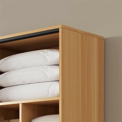 NIUYAO Solid Wood Wardrobe Closet with Sliding Door and Shelves V214937