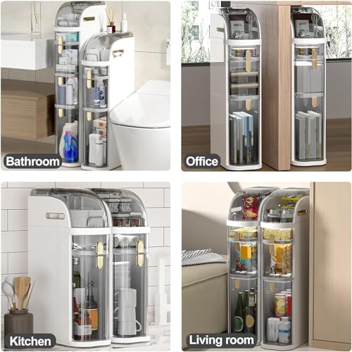 Narrow 3-Tier Storage Cabinet with Clear Drawers for Bathroom Kitchen F106617