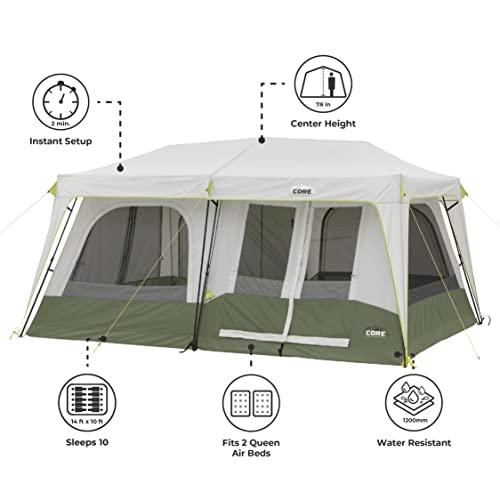 CORE Instant Cabin Tent Multi Room Pop Up for Family Camping W319284