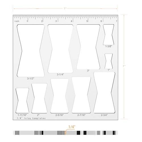 10 in 1 Router Templates for Woodworking with 1/4" Router Bushing Guide S952