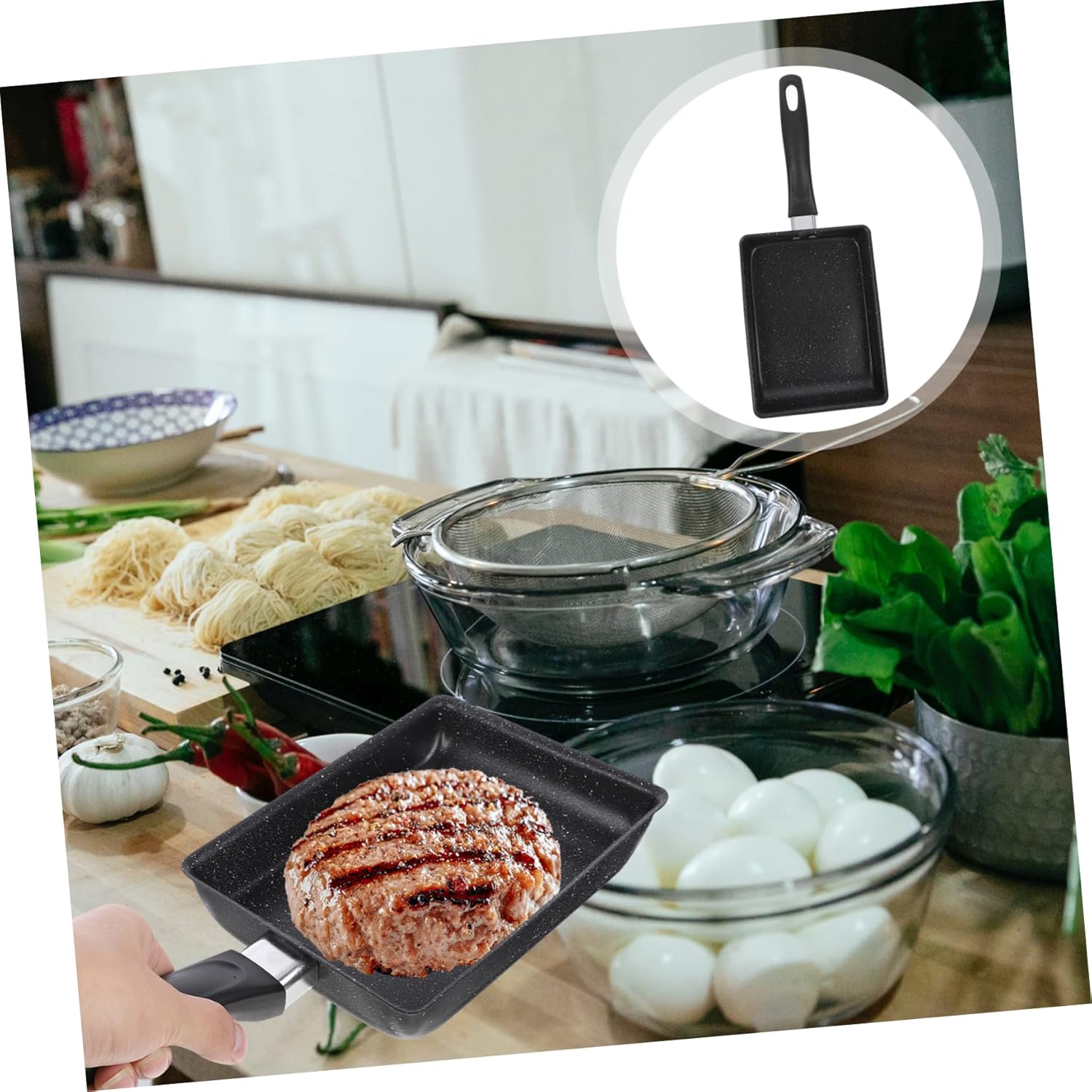Tamagoyaki Square Griddle Pan Nonstick Japanese Omelette Pan F789