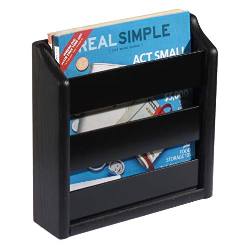 Wooden Mallet Rack, Wall Mount or Tabletop, Medium Oak Magazine Holder