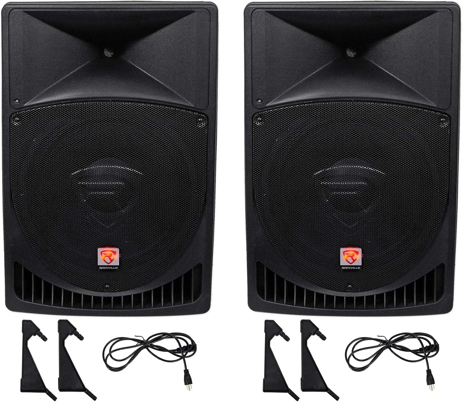 Rockville Pair Power Gig RPG15 15" Powered Active 2000 Watt 2-Way DJ PA Speakers