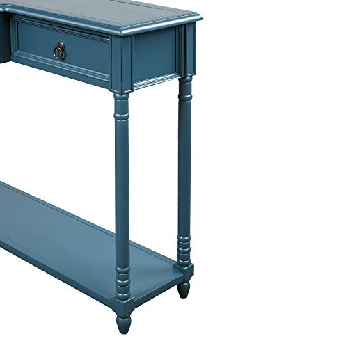 Merax Narrow Console Sofa Table with Drawers and Shelf, Antique Navy R14999