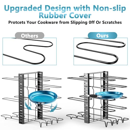 ORDORA Pots and Pans Organizer Rack for Cabinet, 8-Tier Heavy Duty U4134