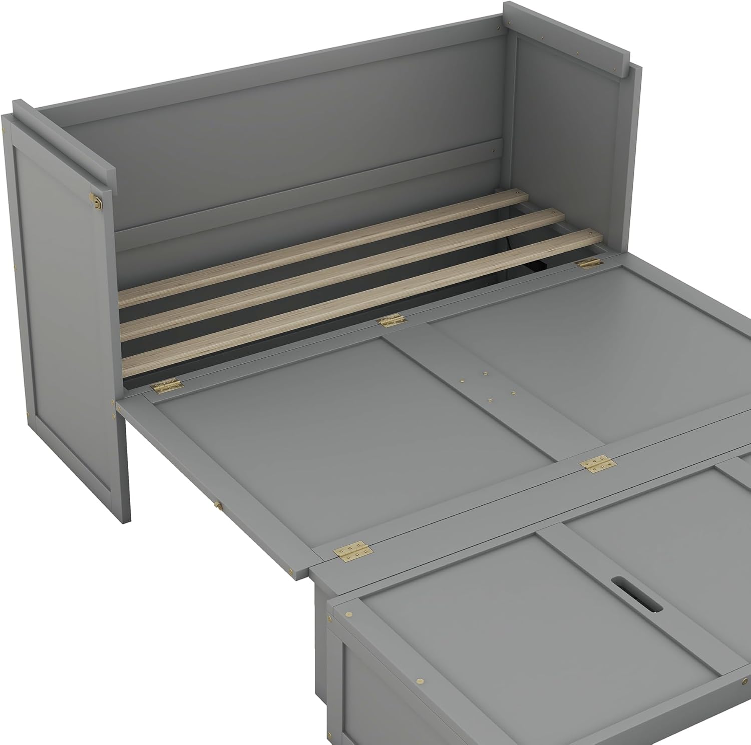 Queen Size Murphy Bed with USB Port & Storage Drawer, Gray X32665