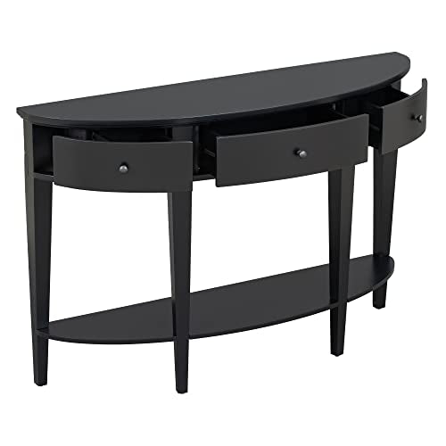 Half Moon Entryway Table with 3 Drawers and Shelf G867511