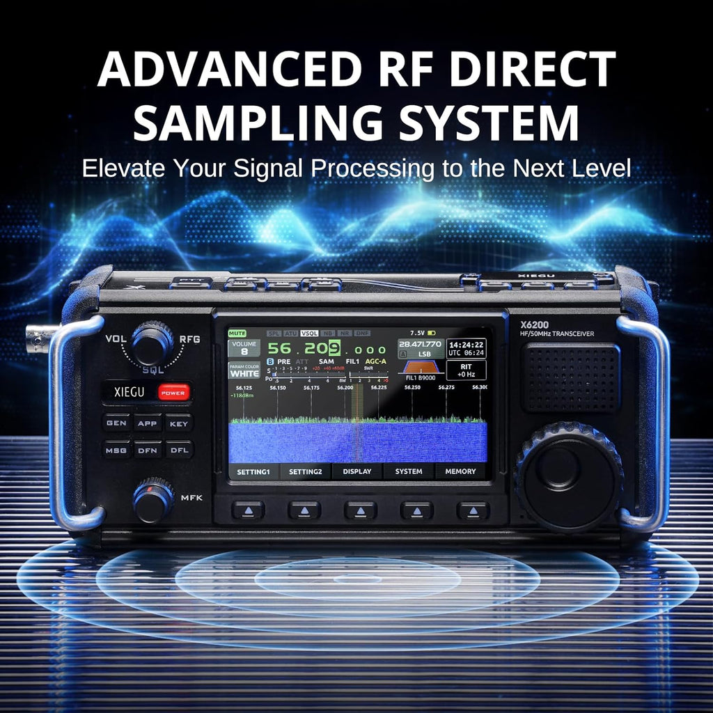 Xiegu X6200 HF Radio Transceiver, Portable with RF Direct Sampling, 3200mAh Battery J20506