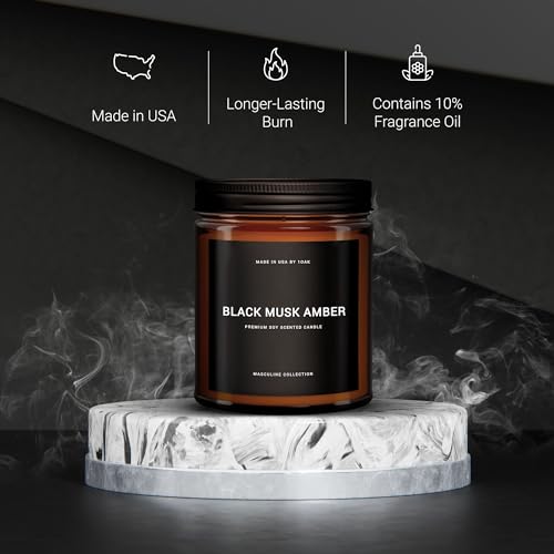 Timber Scented Soy Wax Candle for Men - 9oz M8505
