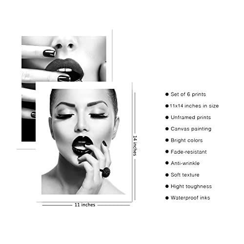 YIXIHOMPT Bathroom Wall Art Prints Set of 6 Black and White Unframed 8x10in Q71827