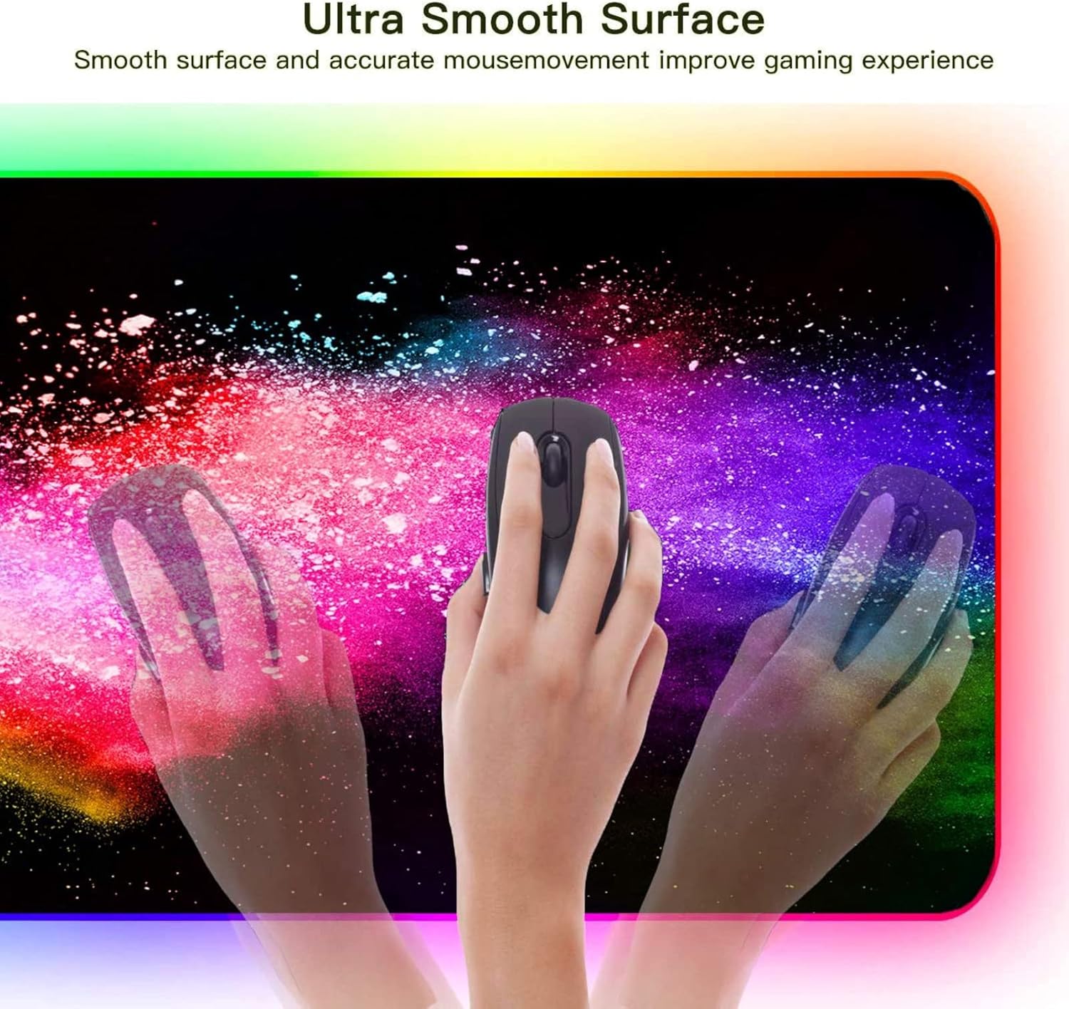 Pink Mountain Forest Gaming Mouse Pad RGB LED Large Desk Mat 500x1200mm K117